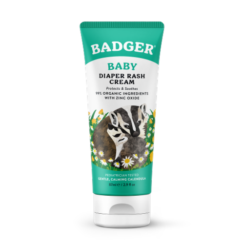 Badger® Calendula With Beeswax & Sunflower Zinc Oxide Diaper Cream Perspective: front