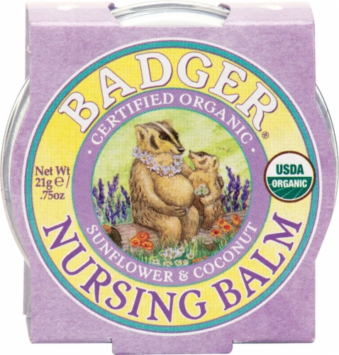Badger® Organic Sunflower & Coconut Nursing Balm Perspective: front