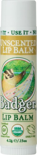 Badger  Organic Lip Balm Unscented Perspective: front