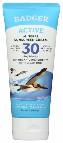 Badger® Active Clear Zinc Mineral Sunscreen Cream SPF 30 Perspective: front