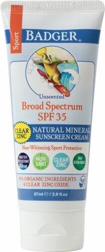 Badger® Sport Sunscreen Clear Zinc Unscented Broad Spectum SPF 35 Perspective: front