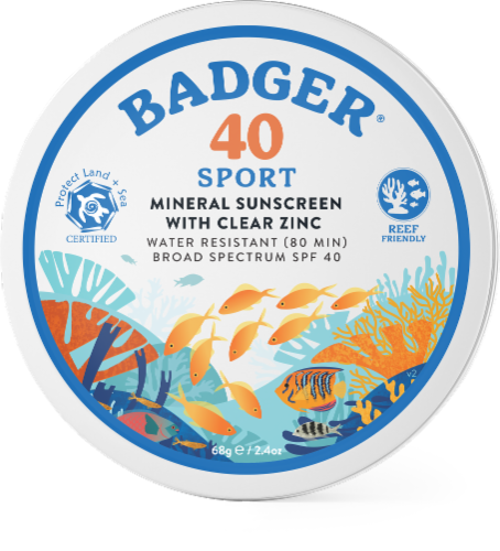 Badger® Clear Zinc Sport Mineral Sunscreen SPF 40 Perspective: front