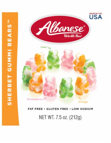 Albanese Sherbet Gummi Bears candy Perspective: front