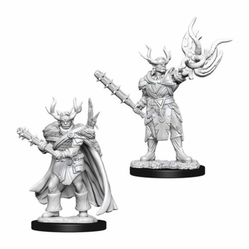 Wizkids Pathfinder Battles Deep Cuts Unpainted Male Half-Orc Druid Figure Set Perspective: front