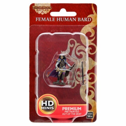 WizKids WZK77509 PFBM - Prem Human Bard Female Miniature Game Perspective: front