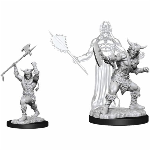 WizKids WZK90007 Dungeons & Dragons Nolzurs Marvelous Unpainted Male Human Barbarian W11 Mini Perspective: front