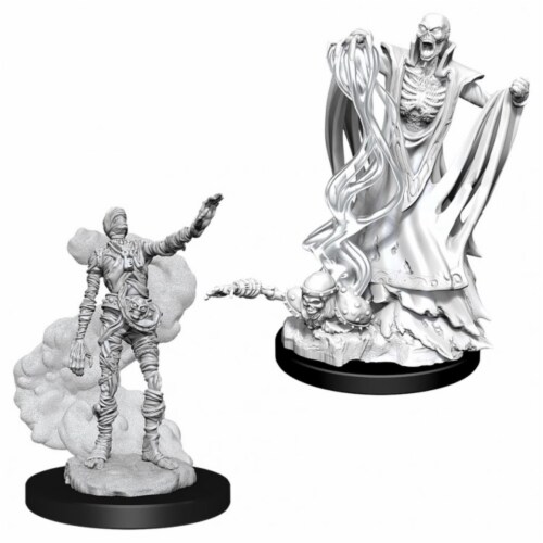 WizKids WZK90020 Dungeons & Dragons Nolzurs Marvelous Unpainted Lich & Mummy Lord W11 Miniatu Perspective: front