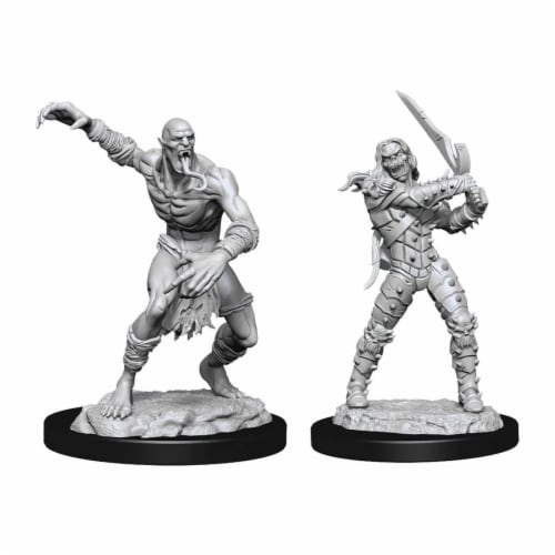 WizKids WZK90021 Dungeons & Dragons Nolzurs Marvelous Unpainted Wight & Ghast W11 Miniature Perspective: front