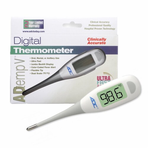 Adtemp Oral & Rectal Digital Thermometer Stick LCD Display 418N 1