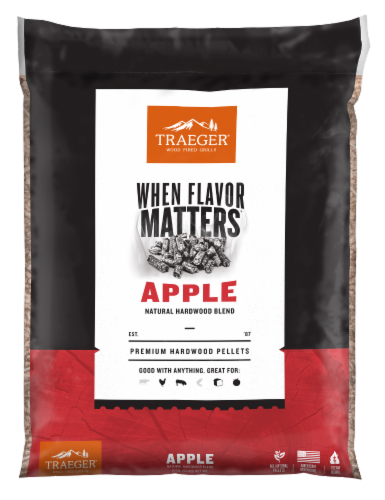 Traeger Pellet Grills Apple Pellets Perspective: front