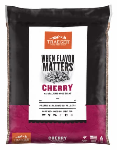 Traeger Pellet Grills Cherry Pellets Perspective: front