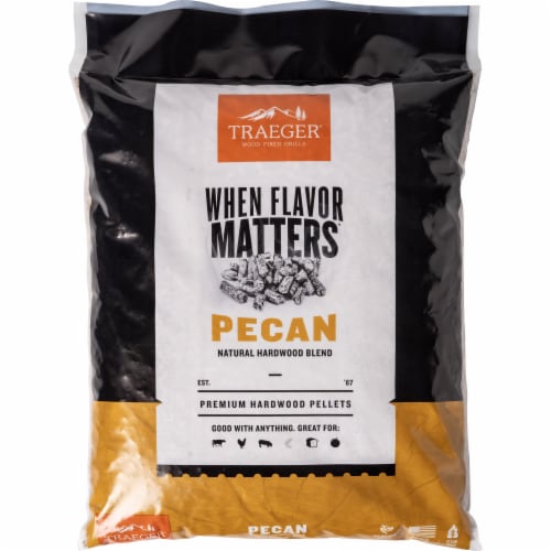 Traeger® Wood Fire Grills Pecan Pellets Perspective: front