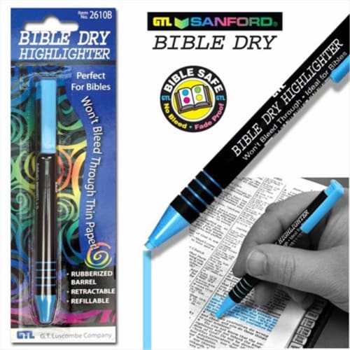 GT Luscombe Company, Inc. iStudy Bible Study Kit | No Bleed Pigmented Ink |  Bible Safe | No Smearing or Fading | Highlighters Blue, Pink, Yellow