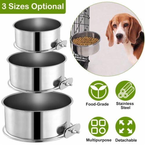 Stainless Steel Dog Bowl Pets Hanging Food Bowl Detachable Pet Cage Food Water Bowl with L Kroger