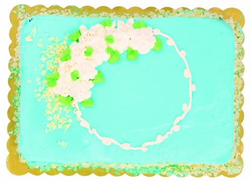Flower Wreath Chocolate Cake with Whipped Icing Perspective: front