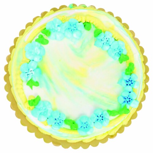 Double Layer Watercolor White Cake with Whipped Icing Perspective: front
