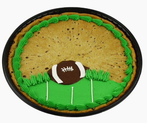 Football Colossal Chocolate Chip Cookie Perspective: front