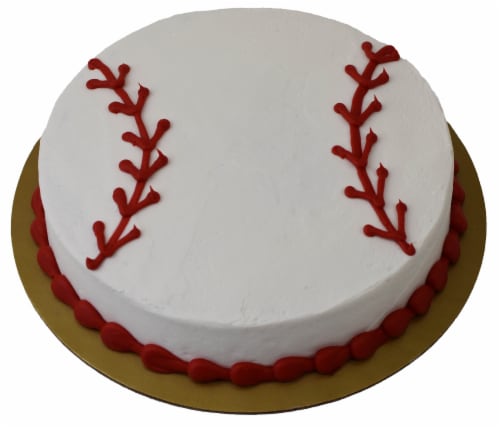 Single Layer Yellow Baseball Cake Perspective: front