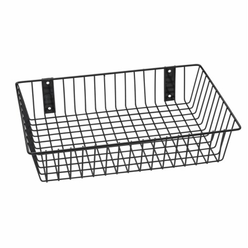 Rack Em Racks 9079-B Universal Wire Basket, Black - 18 x 12 x 4 in. Perspective: front