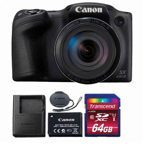 Canon Powershot Sx430 Is 20mp Digital Camera Black With 64gb