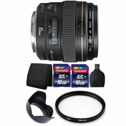 Canon Ef 85mm F/1.8 Usm Lens With Accessories For Canon Slr