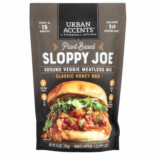 Plant Based Sloppy Joe Protein Meatless Mix, Protein and Seasoning Mix Perspective: front