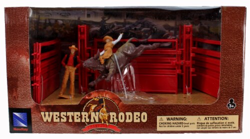 Western Rodeo Playset - Bull Riding Red Gate Perspective: front