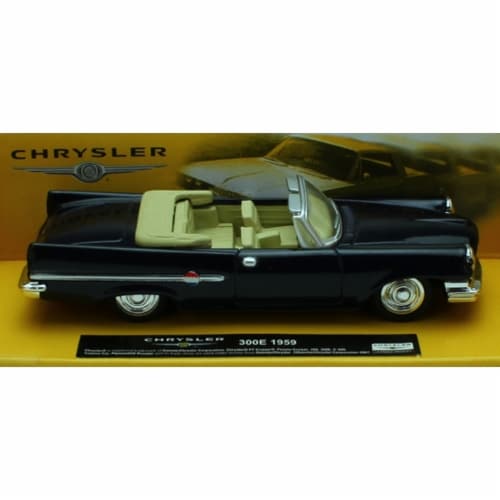1:43 Scale Die-Cast Blue 1959 Chrysler 300E Convertible Perspective: front