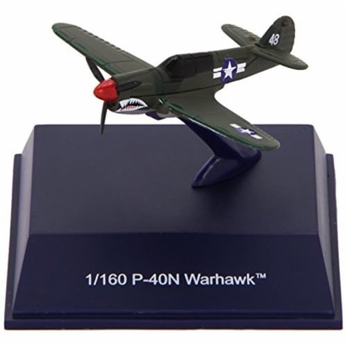 Die-Cast WWII Fighter Plane, P-40N Warhawk 1:160 Scale Perspective: front