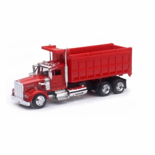 1:43 Scale Die-Cast Utility Truck, Red Dump Truck Perspective: front