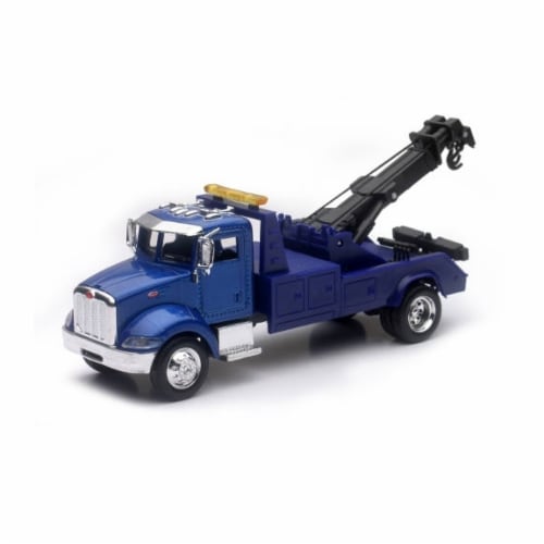 Blue tow truck toy top