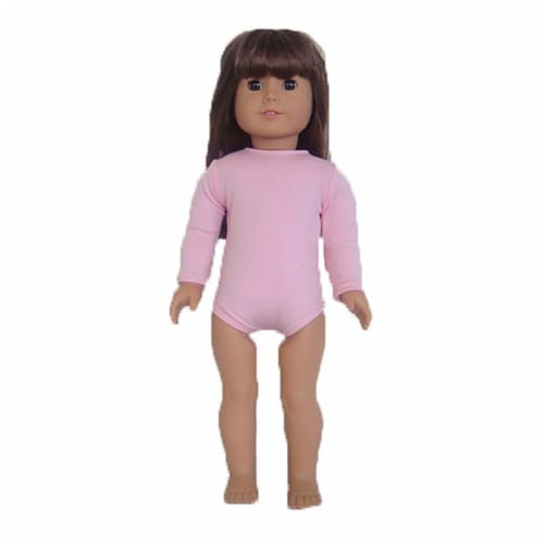 18" Doll Clothing Pink Dance Leotard Perspective: front