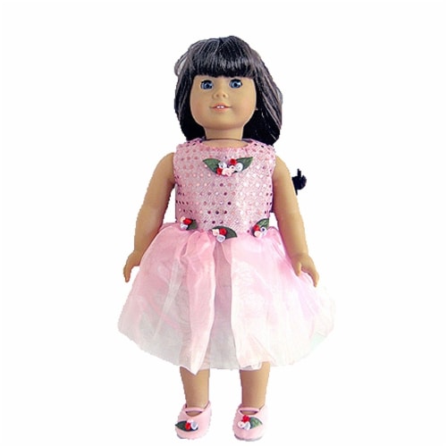 18" Doll Clothing Pink Dancing Dress Perspective: front