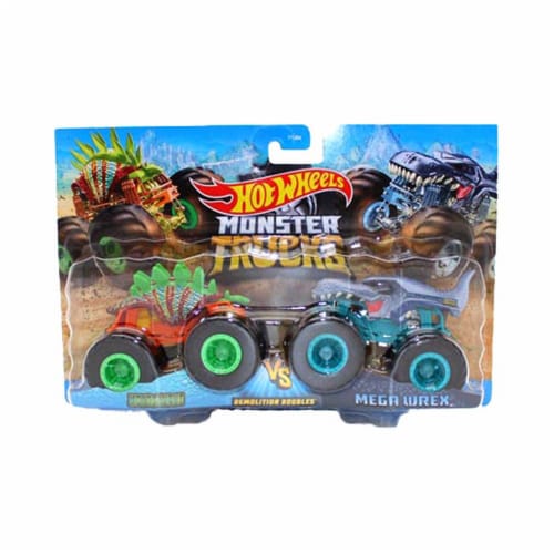 Hot Wheels Monster Trucks Demolition Doubles MOTOSAURUS vs. MEGA WREX 1:64  Scale Vehicle 2-Pack - The Toy Barn