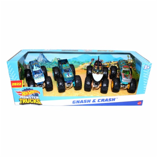 Hot Wheels Monster Trucks 1: 64, 4 Pack Wild Ragers, 1 - Foods Co.