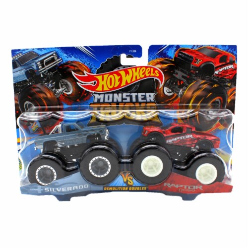 Hot Wheels Monster Trucks 1:64 Scale Demolition Doubles Silverado vs F150  Raptor, 1 - Metro Market