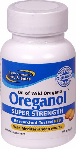 North American Herb & Spice Super Strength Oreganol Oil of Oregano Softgels Perspective: front