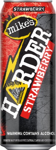 Mike's Harder Strawberry Premium Hard Lemonade Single Can Perspective: front
