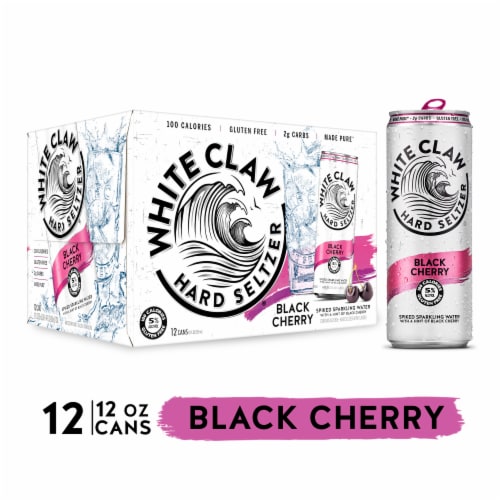 White Claw® Black Cherry Hard Seltzer Perspective: front