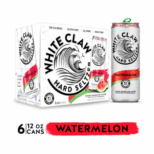 White Claw Hard Seltzer Watermelon, 6 cans / 12 fl oz - Fred Meyer