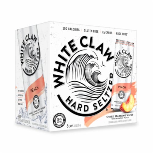 White Claw Hard Seltzer Peach, 6 cans / 12 fl oz - Kroger