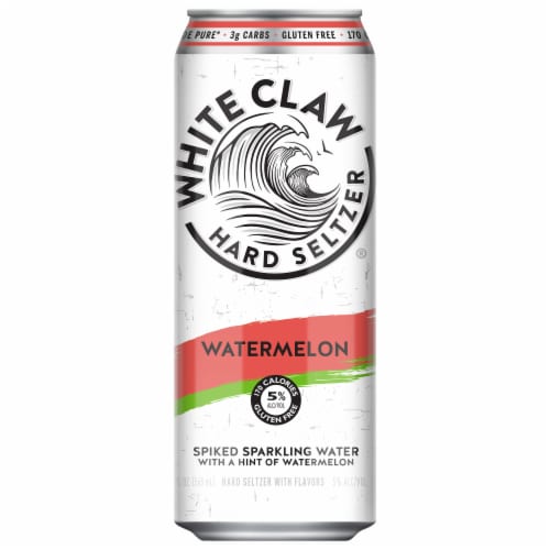White Claw Hard Seltzer Watermelon Single Can Perspective: front