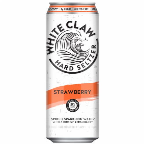 White Claw Hard Seltzer Strawberry Single Can, 19.2 fl oz - Smith’s ...