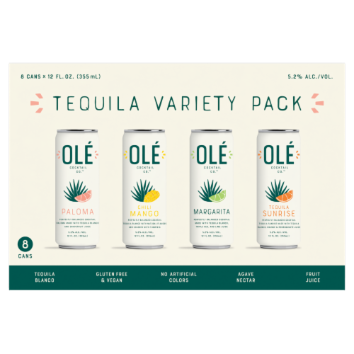 Ole Tequilla Cocktail Variety Pack Perspective: front