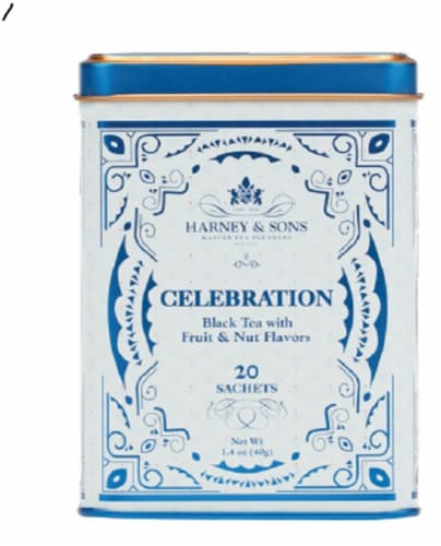 Harney & Sons Celebration Fruit & Nut Flavor Black Tea Sachets Perspective: front