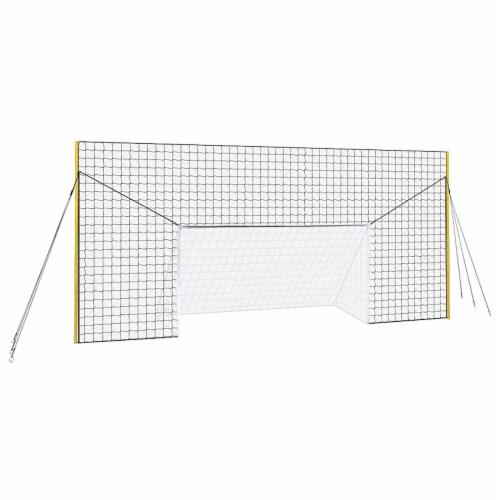Open Goaaal JX-OGFJ3 Soccer Practice Net Rebounder Backstop with Goal, Junior Perspective: front