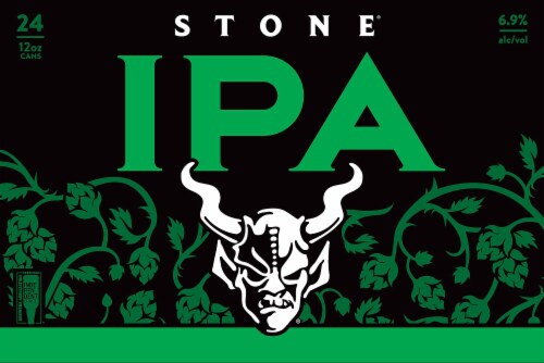 Stone IPA Cans Perspective: front