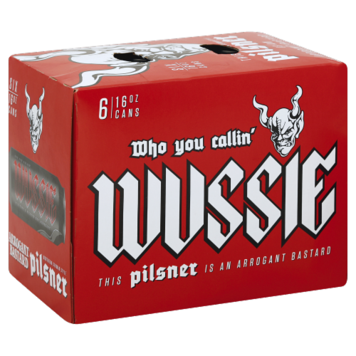 Stone Brewing Co.Who You Callin' Wussie Pilsner Perspective: front