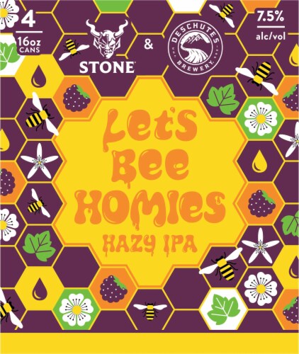 Stone Brewing Co. Let's Bee Homies Hazy IPA Craft Beer Perspective: front