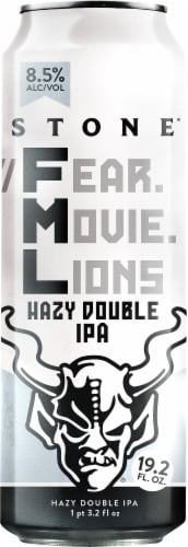 Stone® Fear Movie Lions Hazy Double IPA Beer Single Can Perspective: front